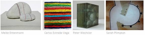 Meike Entenmann "Kieselsaum" Objekt
Carlos Estrada-Vega Arbeit auf Papier
Peter Wechsler Glas-Objekt
Sarah Plimpton l auf Leinwand