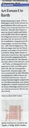 Presseartikel Meike Entenmann @ Ute Barth / Handelszeitung September 2010