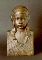 Franz Wanger "Mdchen" Bronze-Plastik 42 cm