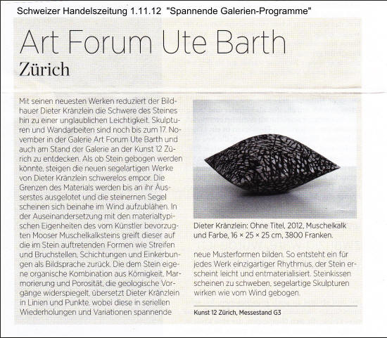 Artikel DIETER KRNZLEIN in der Handelszeitung vom 1. November 2012